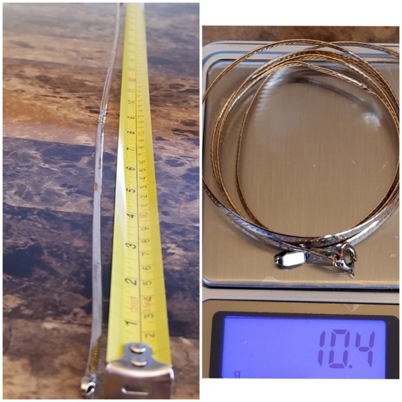 14k Italy Gold Vermeil Herringbone Necklace 30" - Picture 3 of 4